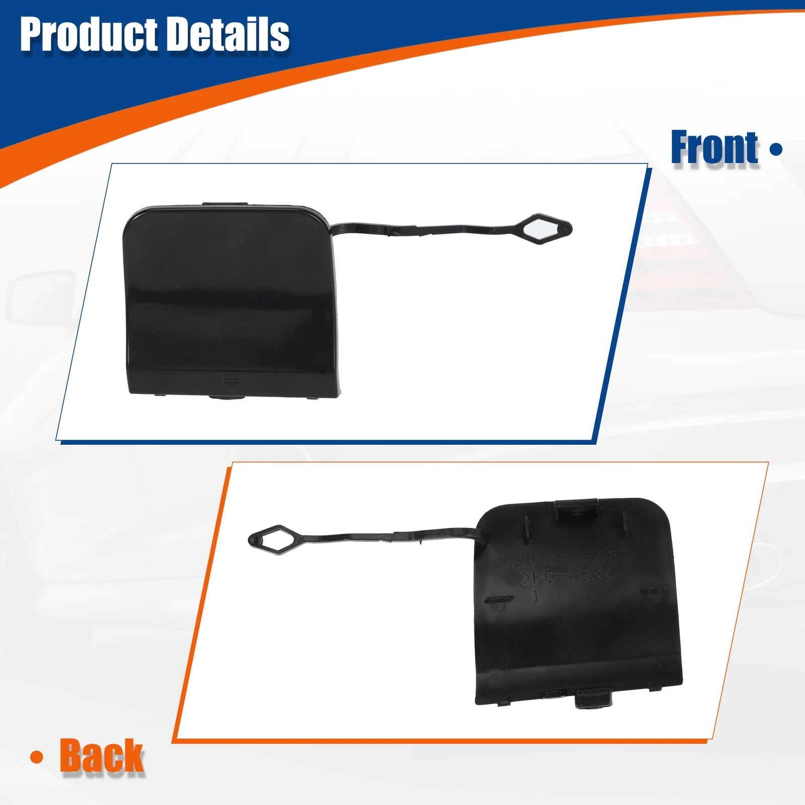 Tow Hook Cover for Mercedes-Benz C-Class (2015–2021) No.A2048855623 Black