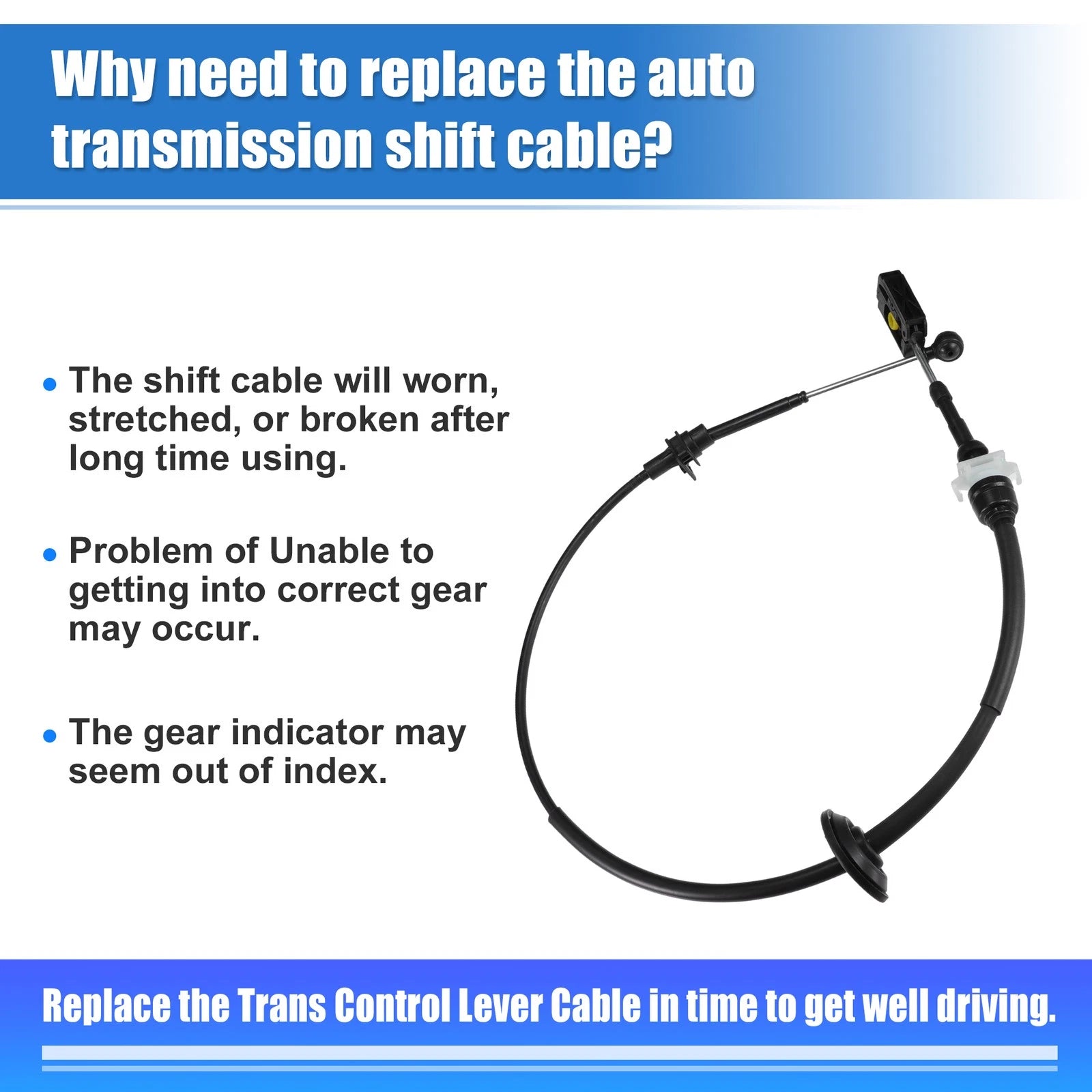 Transmission Gear Shift Cable for Ford F-150, Lincoln Mark LT (2005–2008)