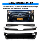 3PCS Glossy Black ABS Front Bumper Grille Trim for Ford Edge (2011–2014)