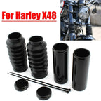 Black Full Fork Cover Kit for Harley Davidson Sportster X48 Forty-Eight (16-23)