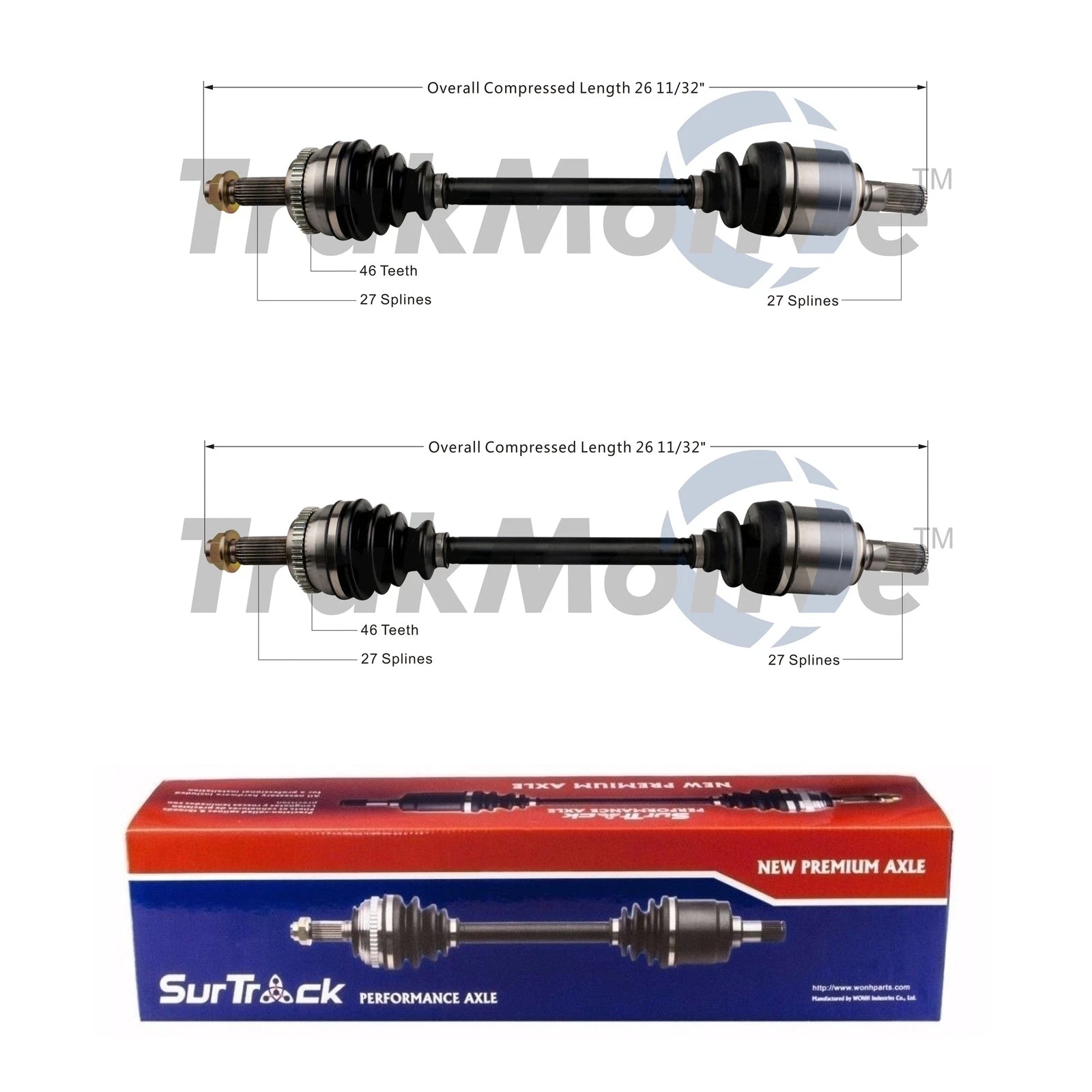 Set of 2 Front CV Axle Shafts for Kia Forte (2014–2018)