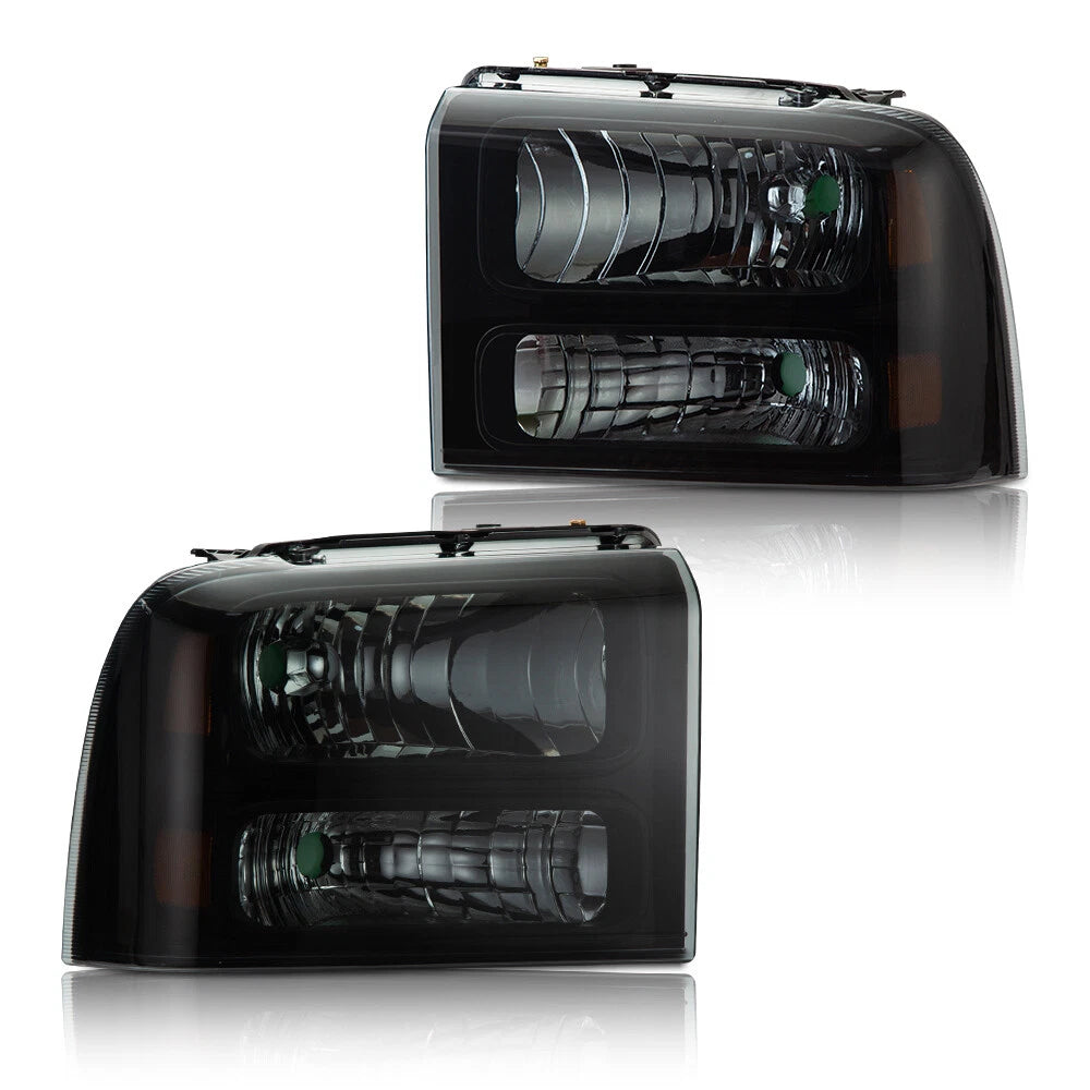 Smoke Lens Headlights for Ford F250 F350 F450 F550 Super Duty (2005–2007)