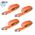 Set of 4 Ratchet Straps 1.5" × 20' 4000 lbs J Hook Heavy Duty Tie Downs
