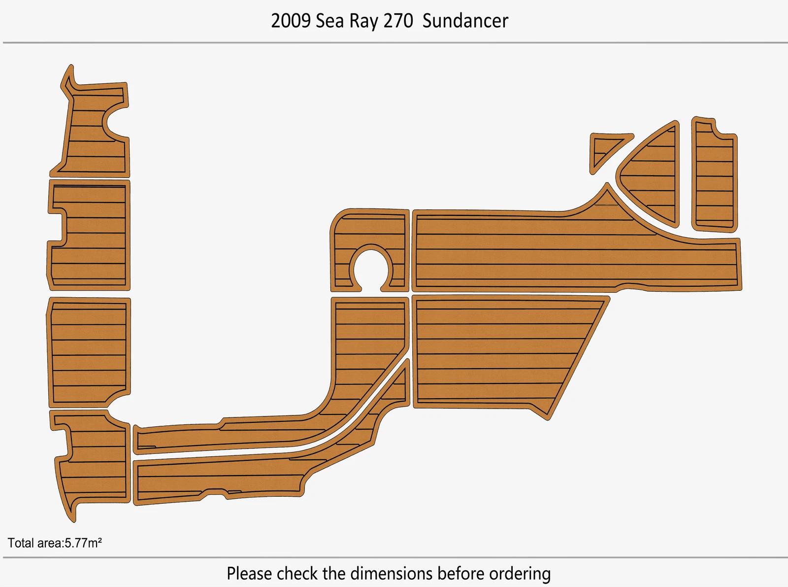 EVA Pad Faux Foam Flooring Mat for Sea Ray Sundancer 270 (2009)