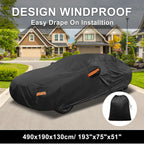 Waterproof Car Cover for BMW 3 Series (2012–2019) with Zipper