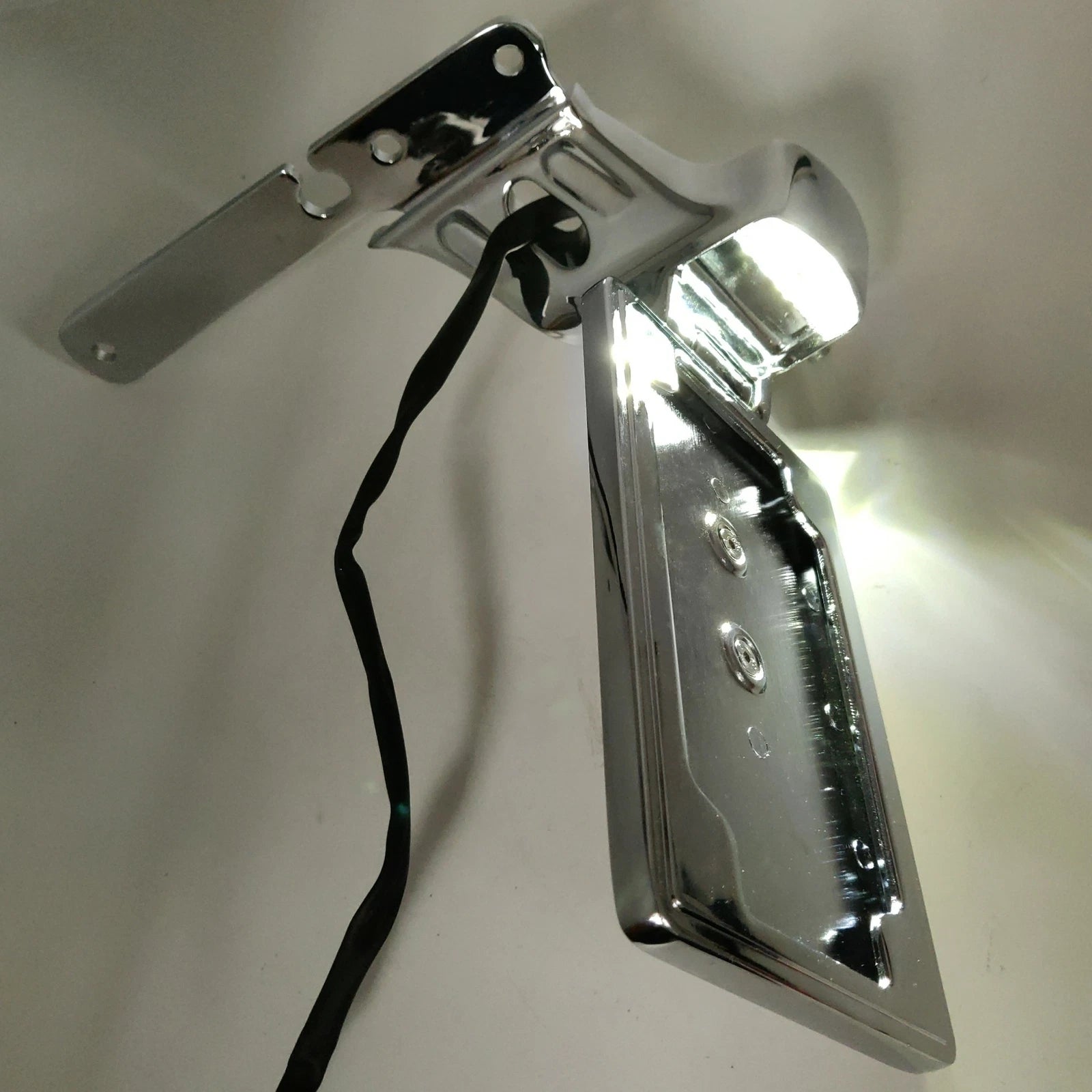Chrome Skull License Plate Bracket w/ LED for Harley Forty Eight XL1200X (2010–2023)