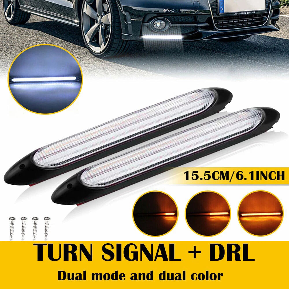 2X LED Daytime Running Light Sequential DRL Turn Signal for USA Models