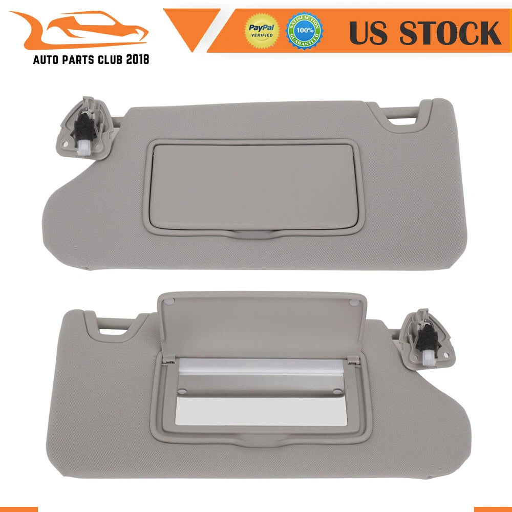 Set of 2 Lighted Sun Visors for Nissan Altima (2013–2018) Gray RH & LH