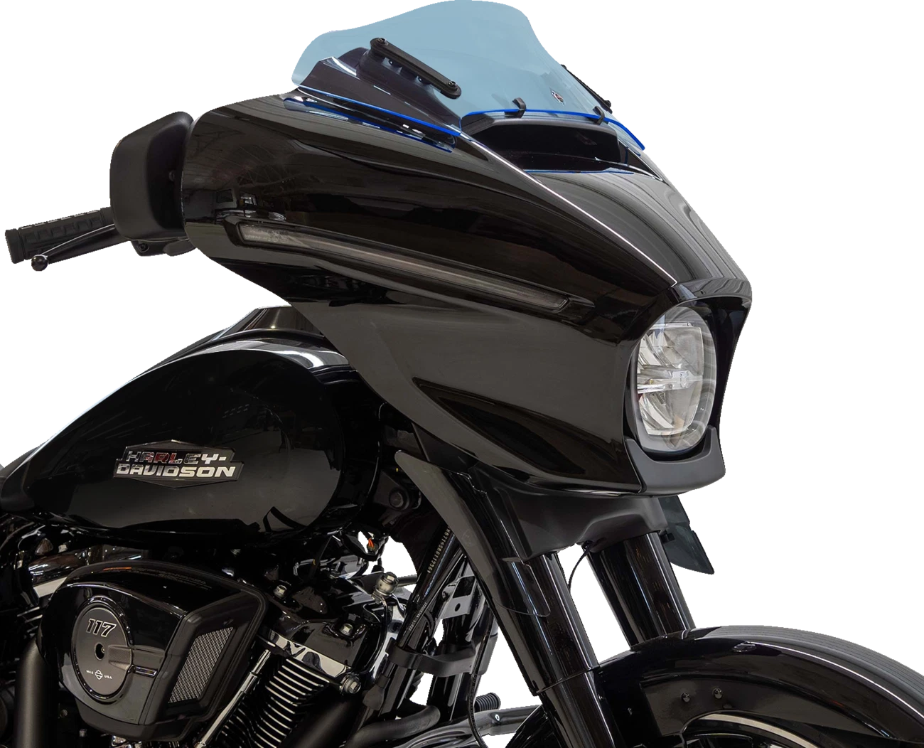 Klock Werks Kolor Flare Windshield 6.5" for FLHX (2014–2023) - Blue Ice KWW-01-0740
