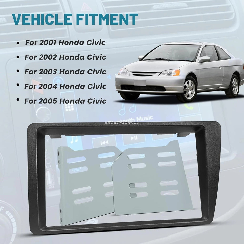 Double Din Stereo Radio Mounting Bracket Kit for Honda Civic (2001–2005)