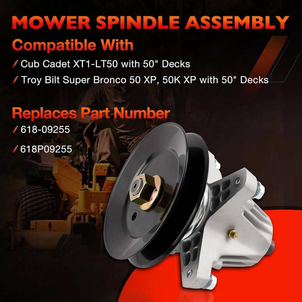 Mower Deck Spindle for Cub Cadet XT1-LT50, Troy-Bilt Super Bronco 50" (618P09255)