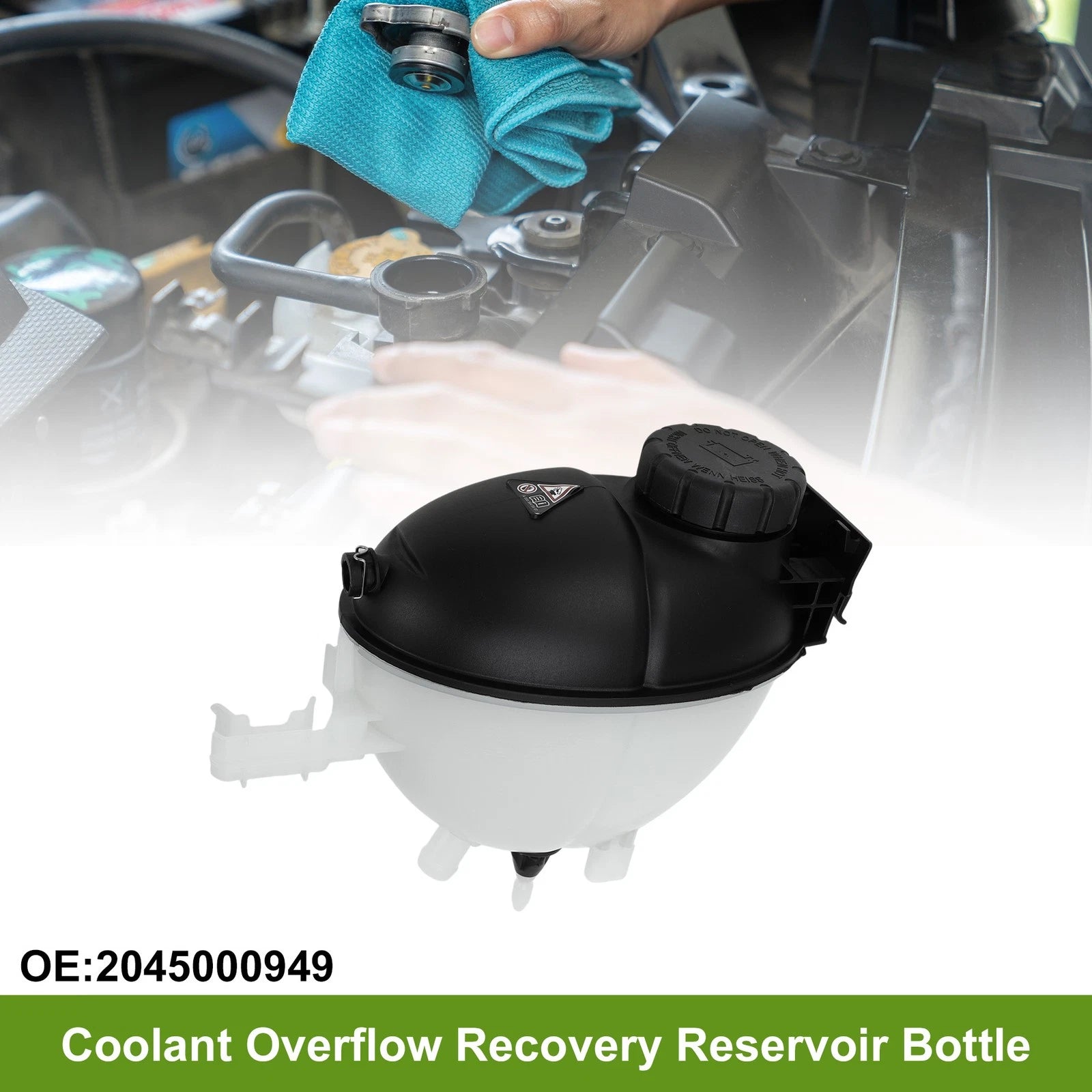 Coolant Expansion Overflow Tank with Cap No. 2045000949 for Mercedes C63 (2008–2015)