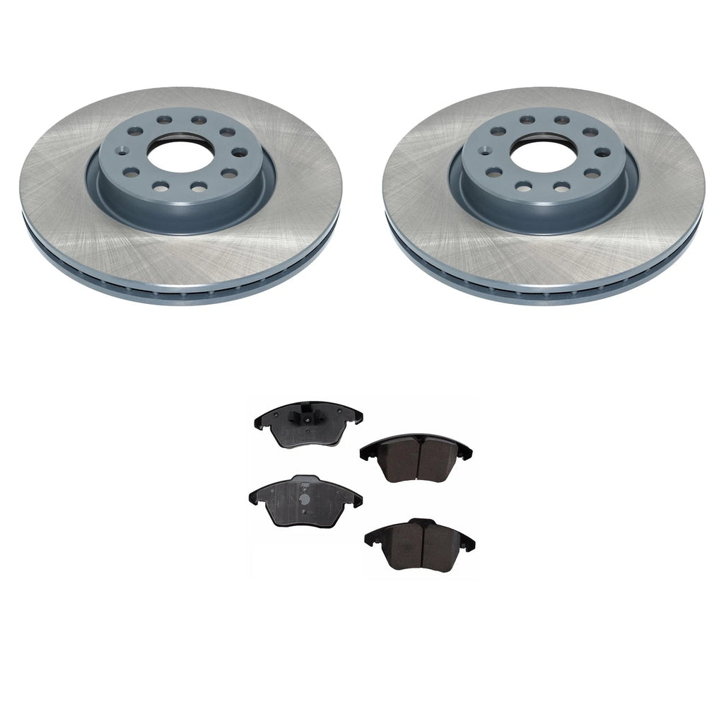 DuraGo Front Rotors & Low-Met Brake Pads Kit for Audi A3 Quattro (2006–2013)