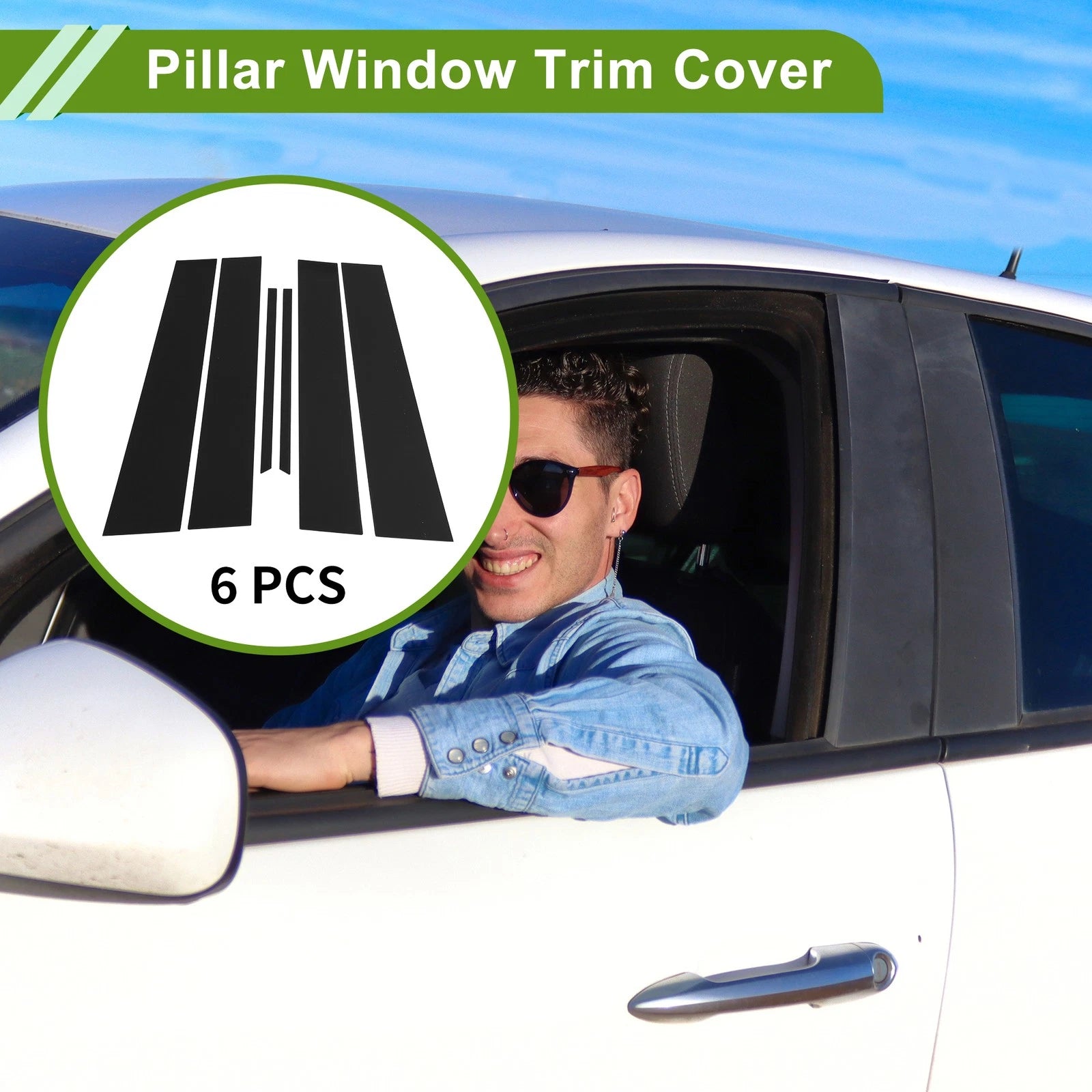 6 Pcs Pillar Window Trim for Chevy Equinox (2010–2017) Black