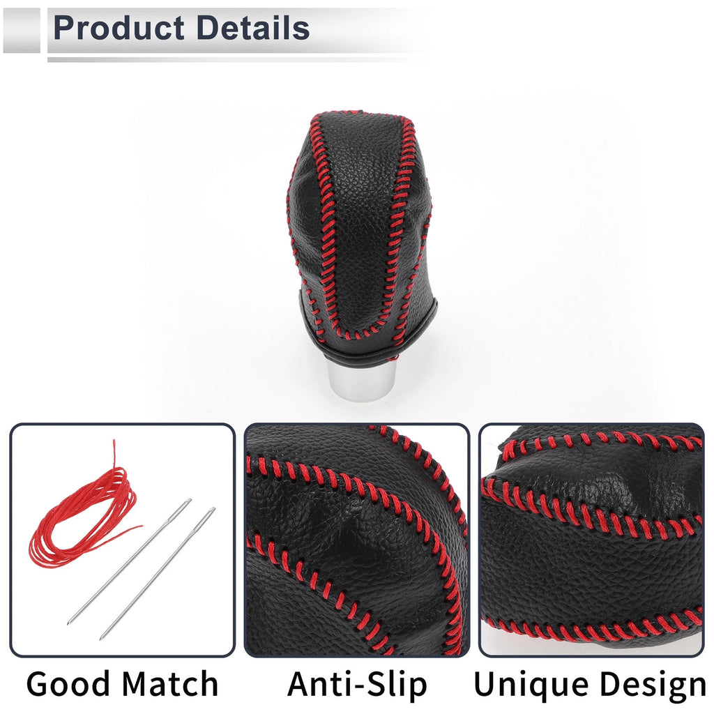 1 Pc Gear Shift Knob Cover for Subaru Impreza (2017–2023) Pebbled Black Red