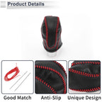 1 Pc Gear Shift Knob Cover for Subaru Impreza (2017–2023) Pebbled Black Red