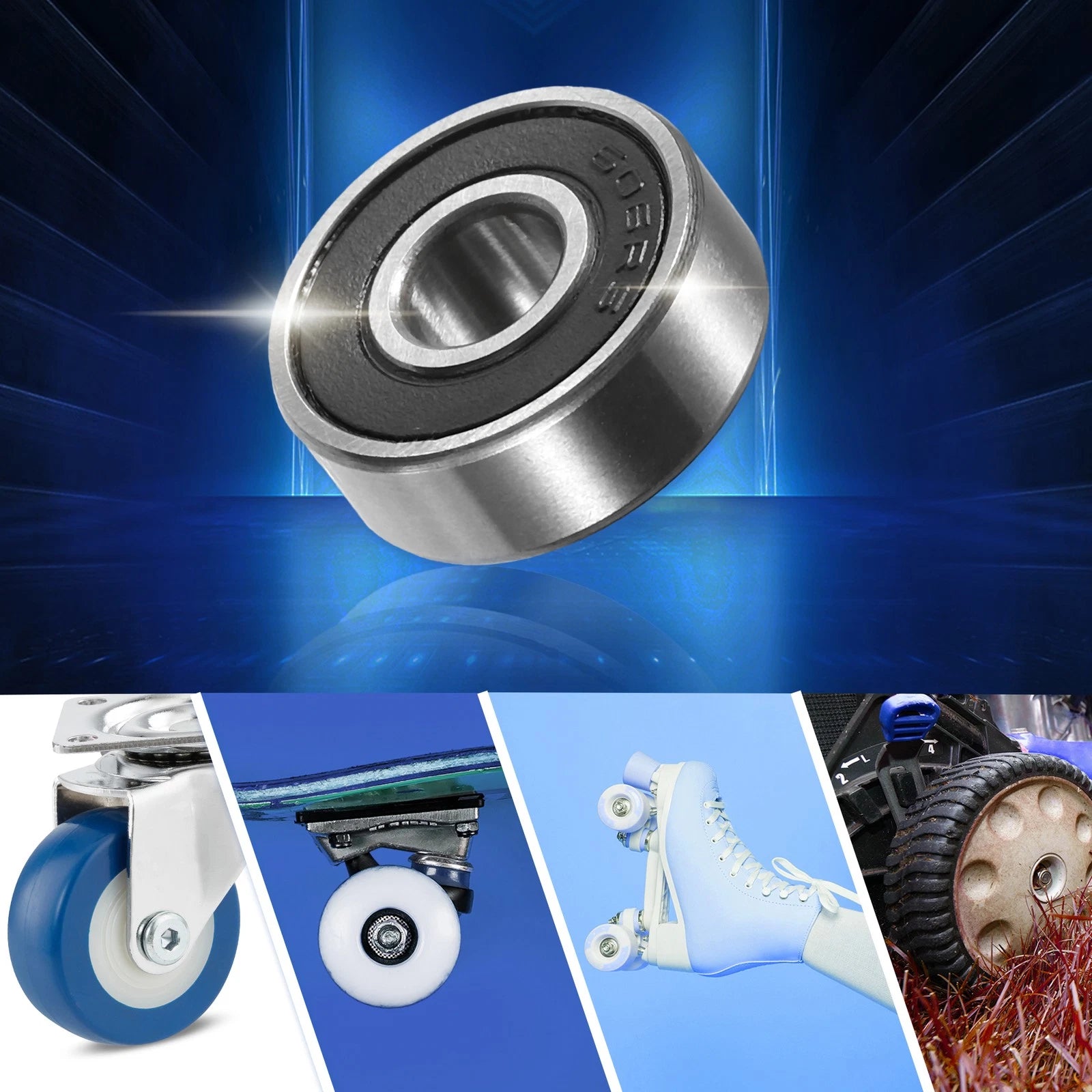 Set of 5 606-2RS 6x17x6mm Double Rubber Sealed Ball Bearings for Auto
