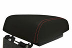 Leather Console Lid Armrest Cover for Mitsubishi Montero (2001–2006) Red Stitch