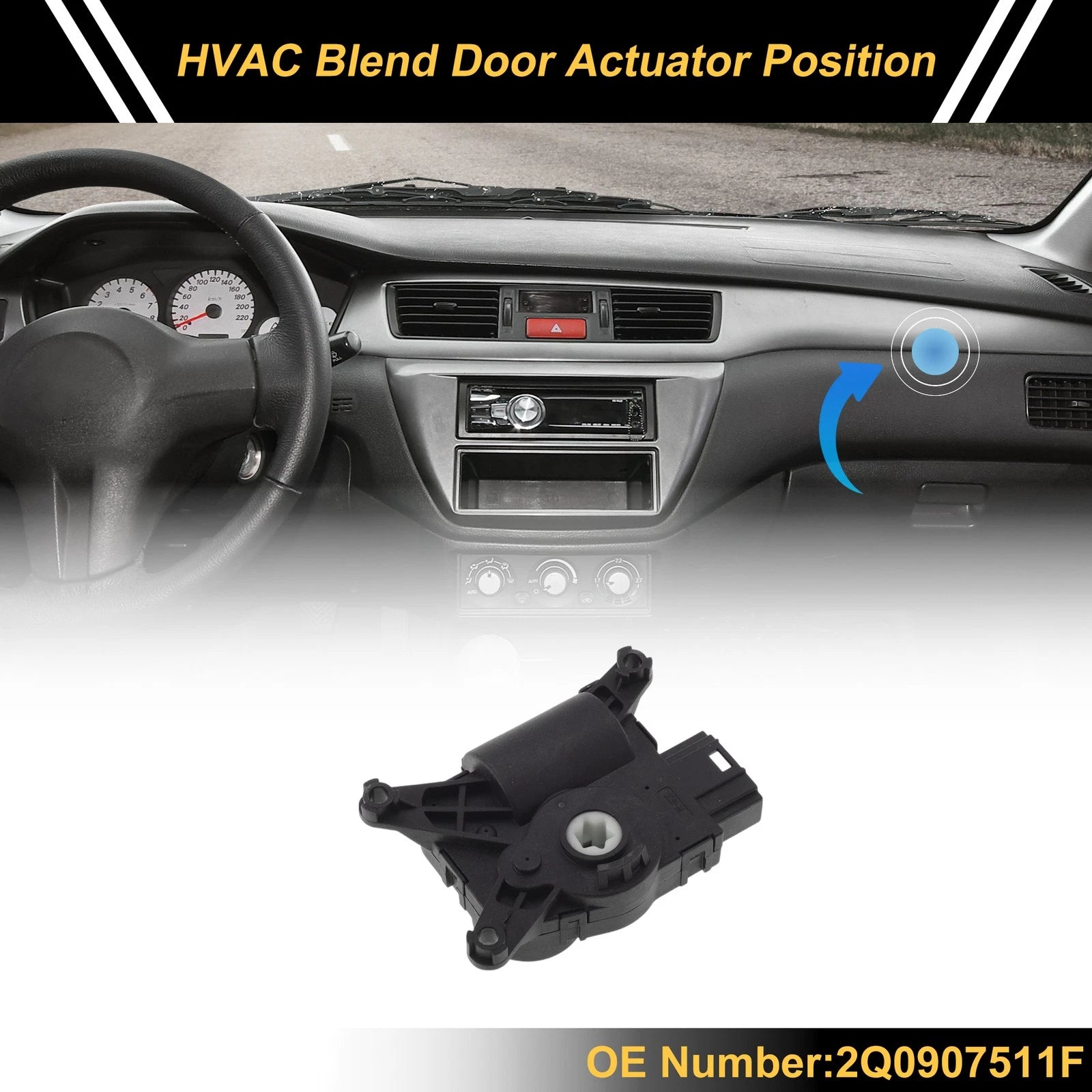 HVAC Heater Blend Door Actuator for Volkswagen Tiguan (2012–2016) No. 2Q0907511F