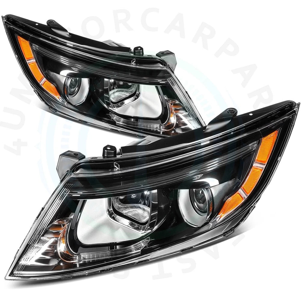 2X Black Headlight Assembly for Kia Optima (2011–2013)