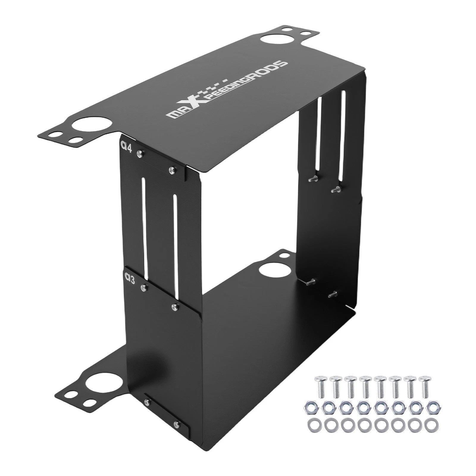 Engine Oil Cooler Airflow Director Kit for Universal (16-30 Row) Black Aluminum