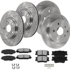 Set of 4 Drilled Rotors & Ceramic Brake Pads for Toyota RAV4 (2013–2015)