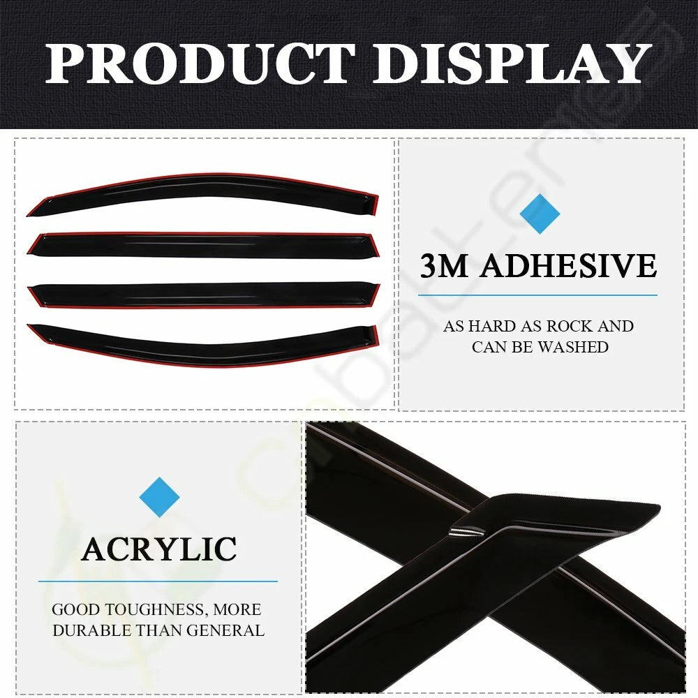 Set of 4 Window Visor Rain Guards for Toyota Sienna (2004–2009)