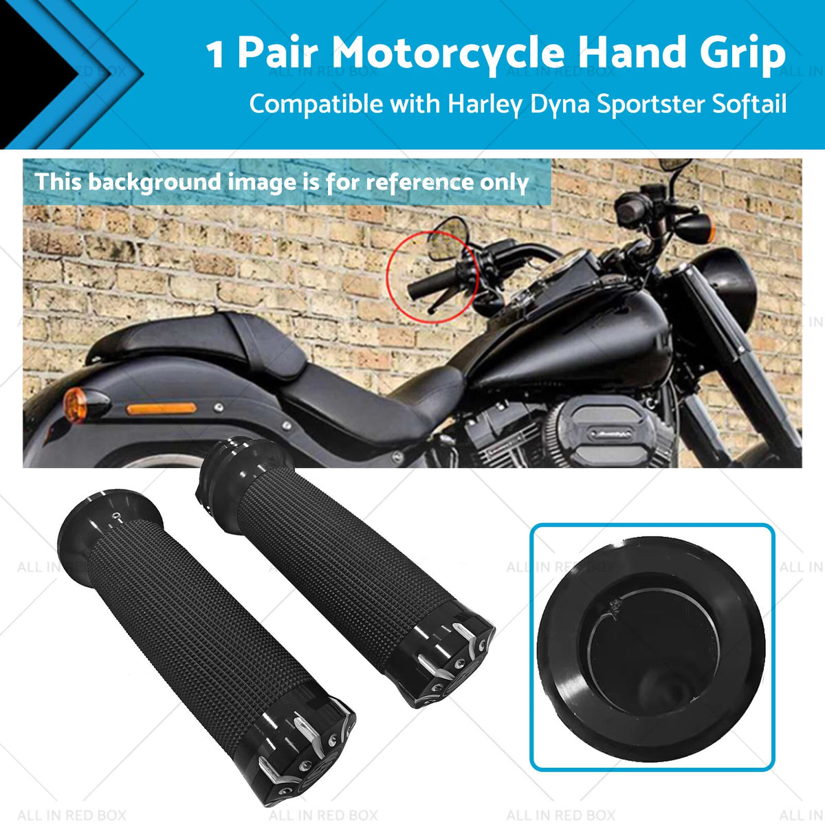 2X Handle Bar 1" Hand Grip for Harley Dyna Sportster