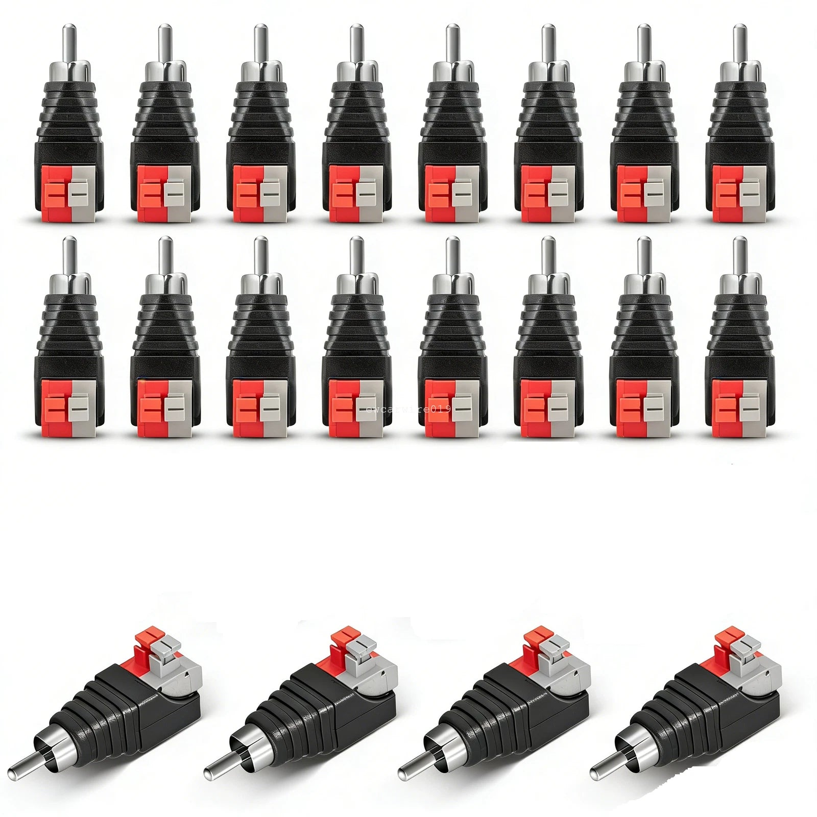 20X Speaker Wire Cable to RCA Male Connector Adapter Plug