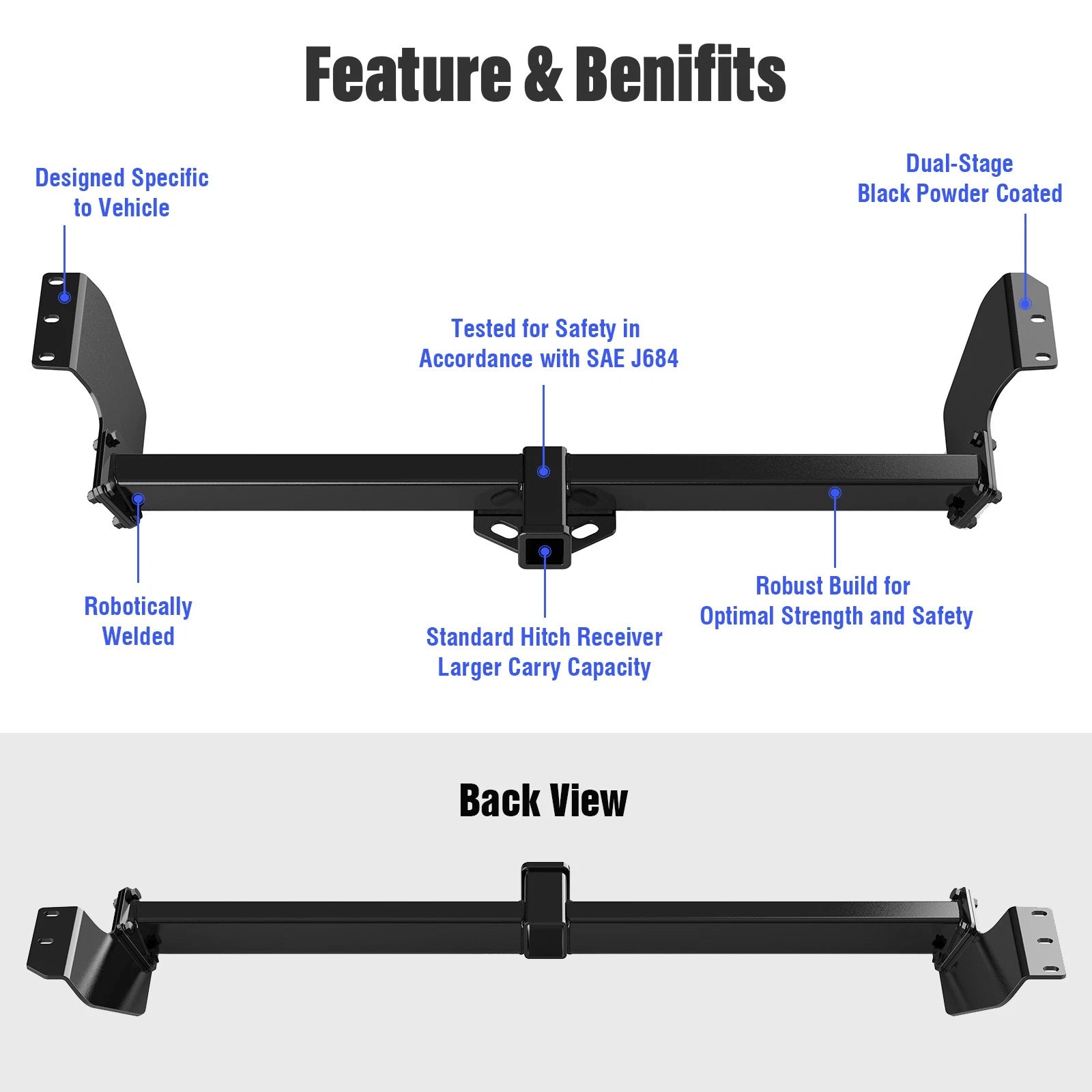 2 Inch Trailer Towing Hitch for Honda Odyssey (1999-2017)