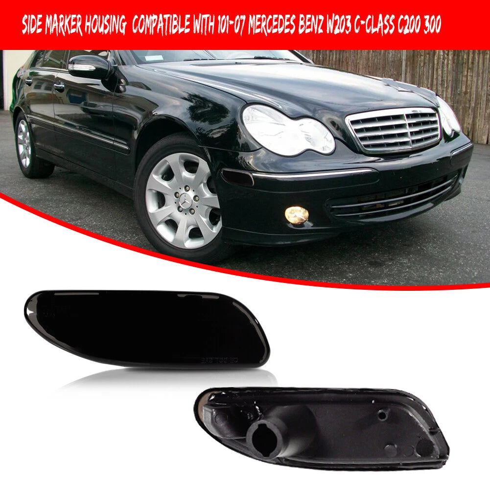 Smoked Side Marker Light Housings for Mercedes Benz W203 C-Class (2001–2007)