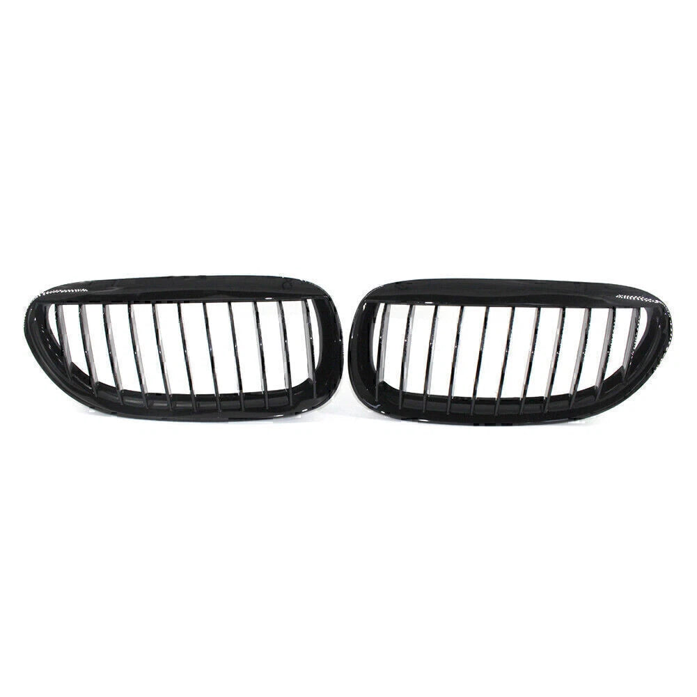 1x Pair Glossy Black Front Kidney Grille for BMW E63 E64 650i M6 (2004–2010)