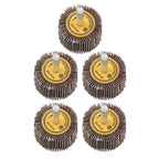 Set of 5 Aluminum Oxide Flap Wheels for Various Applications (1-1/2" x 1" x 1/4")