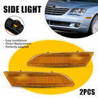 2X Amber Lens Front Bumper Side Marker Lights for Chrysler Crossfire (2004–2008)