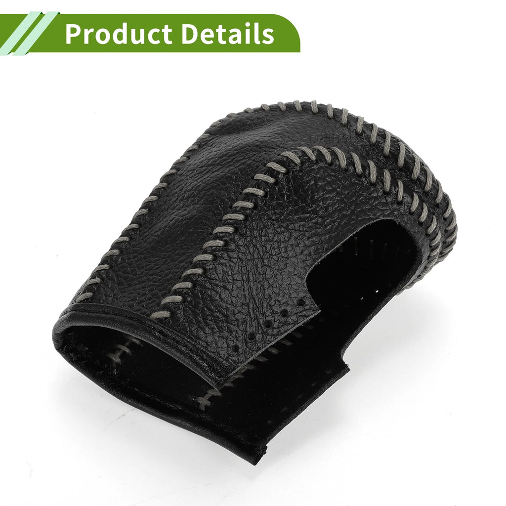 Gear Shift Knob Cover for Honda Civic (2016–2021) Pebbled Black Grey Leather