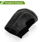 Gear Shift Knob Cover for Honda Civic (2016–2021) Pebbled Black Grey Leather