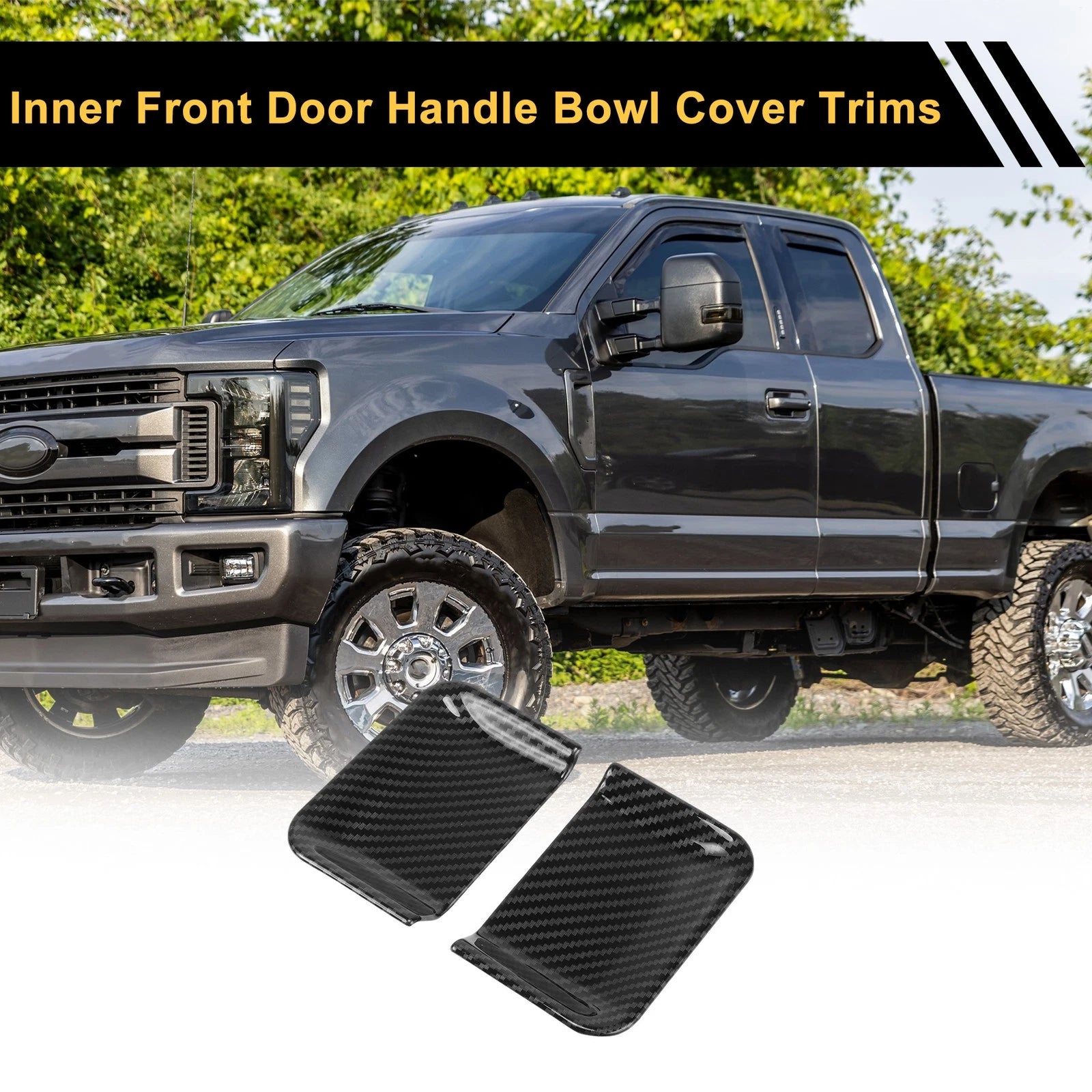 2 Pcs Inner Front Door Handle Bowl Cover Trims for Ford F-150 (2021–2024)