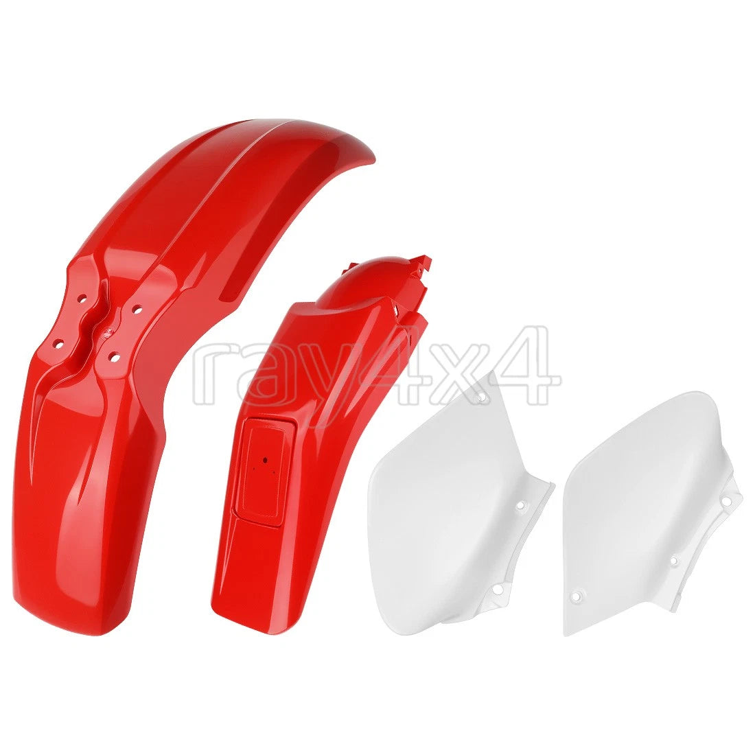 Red Front & Rear Fenders w/ White Side Panels for Honda XR250R XR400R (1996–2004)