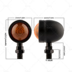Set of 4 Black Amber Bullet Turn Signal Indicators for Universal Motorcycles