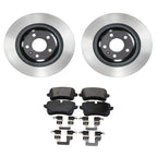 Set of 2 Wagner Rear Rotors & Bosch QuietCast Disc Brake Pads for Audi A6 (2014–2015)