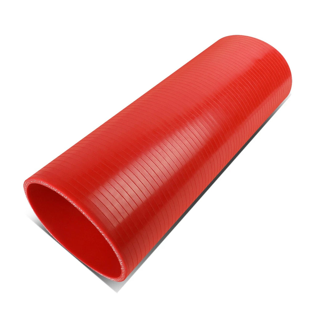 4" ID 12" Long Straight Transition 4-Ply Red Silicone Intercooler Pipe Hose