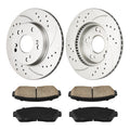 Front Drilled Slotted Brake Rotors and Ceramic Pads for Honda Civic (2015–2015)