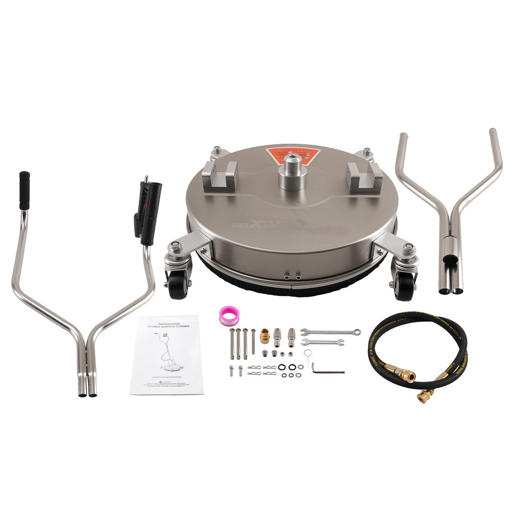 16.5" Stainless Pressure Washer Surface Cleaner 4200 PSI with 4 Wheels