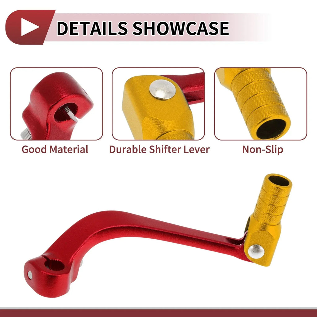 Folding Motorcycle Gear Shifter Lever for Honda CRF110F (2013-2018) Red Gold