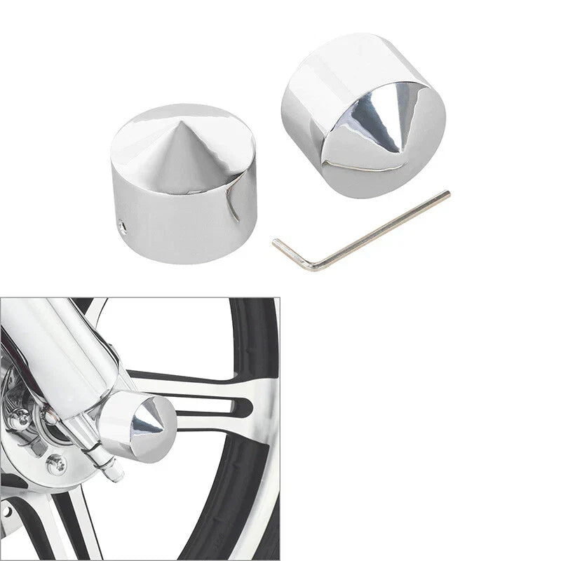 Chrome Front Axle Nut Cover for Harley Touring, Sportster, Dyna (2008-2023)