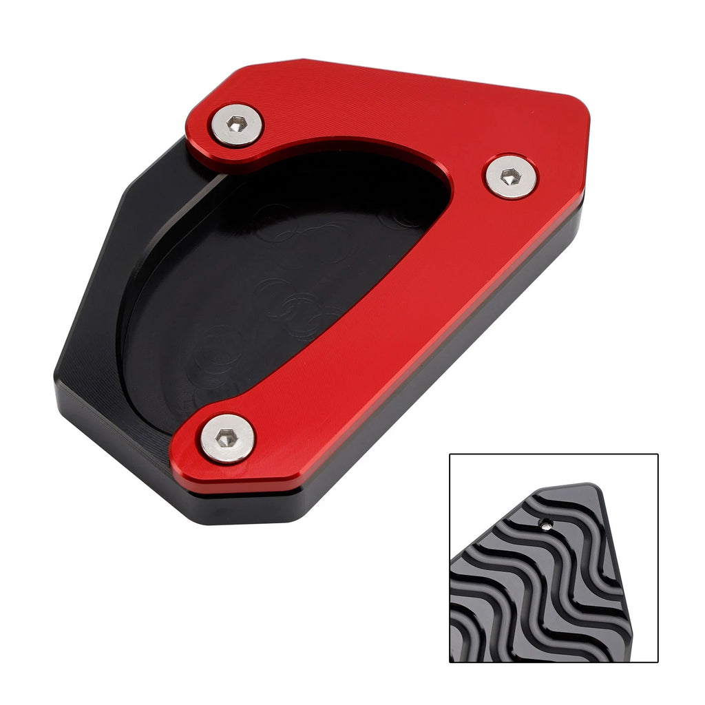 Kickstand Enlarger Plate Pad for Suzuki V-Strom 650 DL650 XT (2011–2024) Red