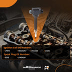 Pack of 3 Ignition Coils + Spark Plugs for Mitsubishi Mirage L3 1.2L (2014–2015) UF815