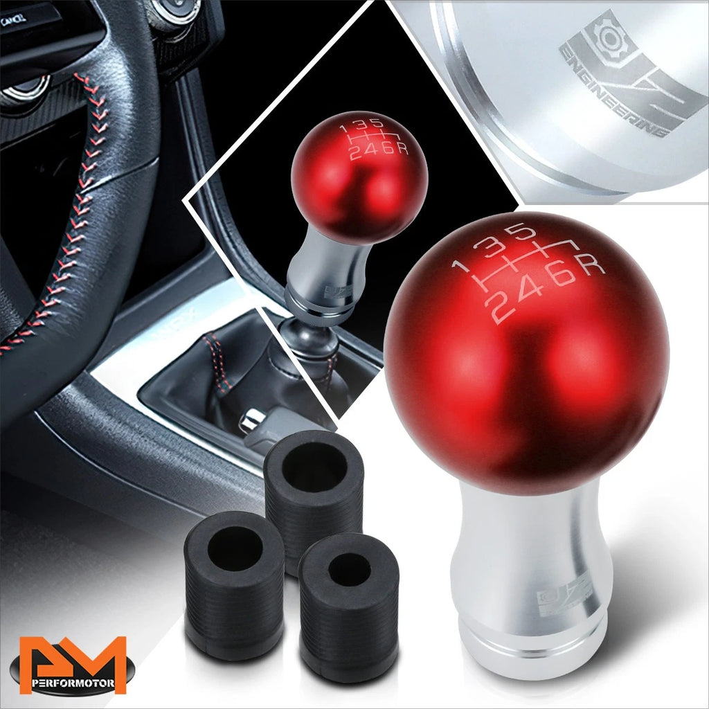 2-Piece Ball Teardrop Shift Knob for 6-Speed MT (M8 M10 M12) Red