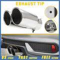 Dual Exhaust Pipe Tip Muffler for Universal Vehicles (Stainless Steel)