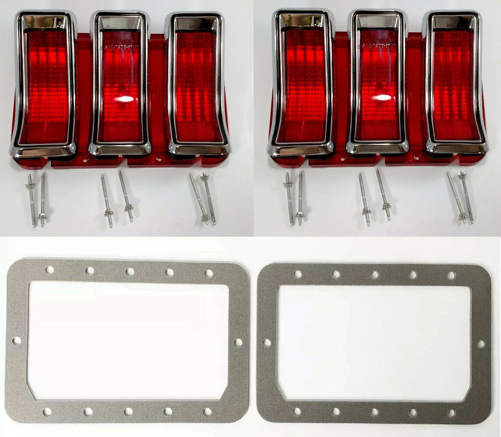 Tail Light Lens Bezels Gaskets Kit for 1967–1968 Ford Mustang Black Fill
